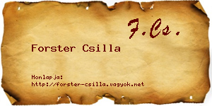Forster Csilla névjegykártya