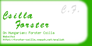 csilla forster business card